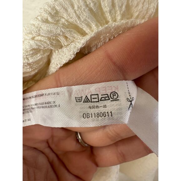 FP BEACH by Free People Marni Asymmetrical Ruffle Tunic Mini Dress Cream Size M - Picture 11 of 12